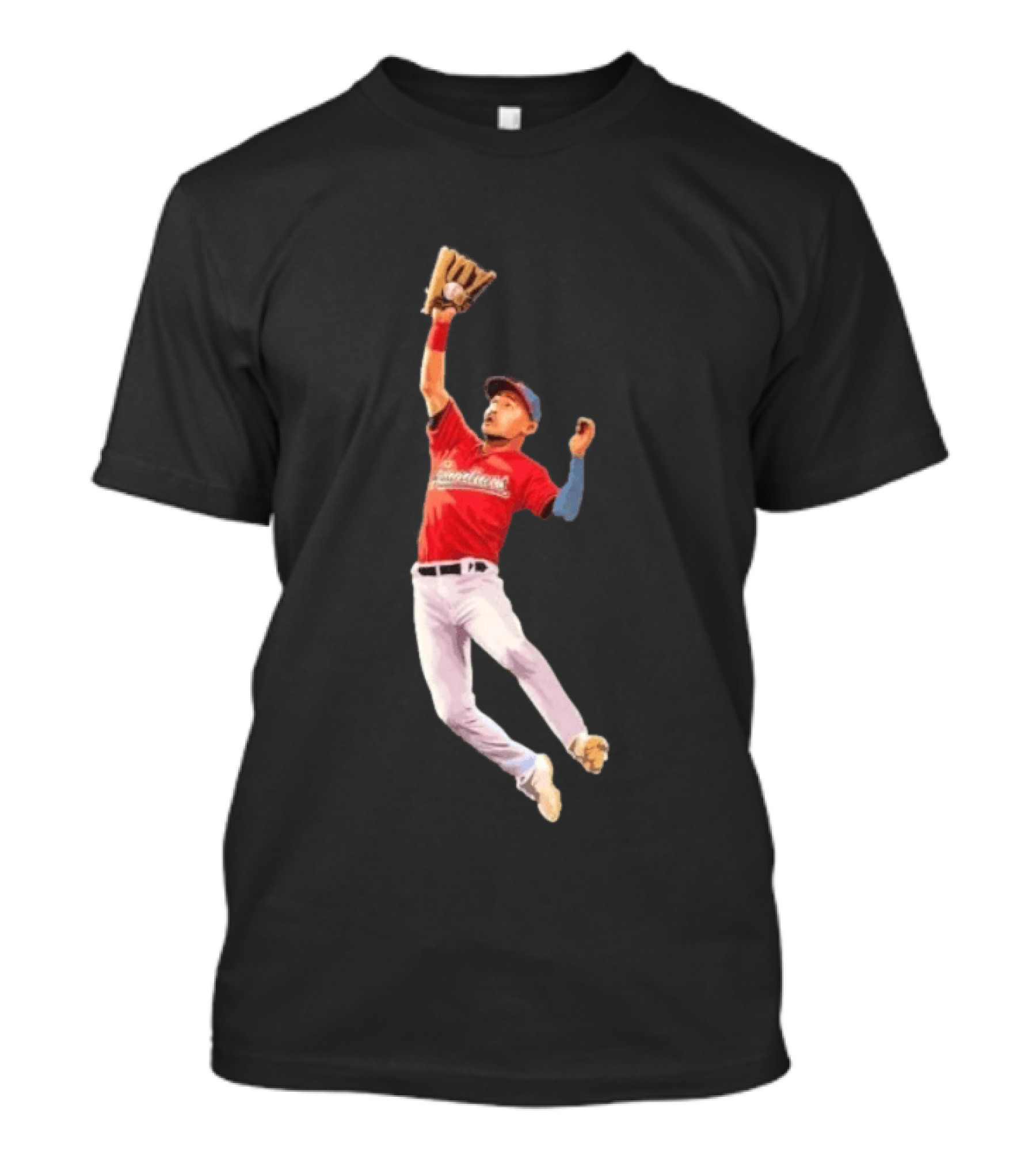 Steven Kwan Cleveland Guardians Baseball Action Player Jump T-Shirt