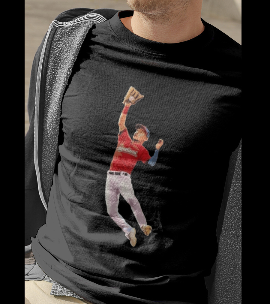 Steven Kwan Cleveland Guardians Baseball Action Player Jump T-Shirt