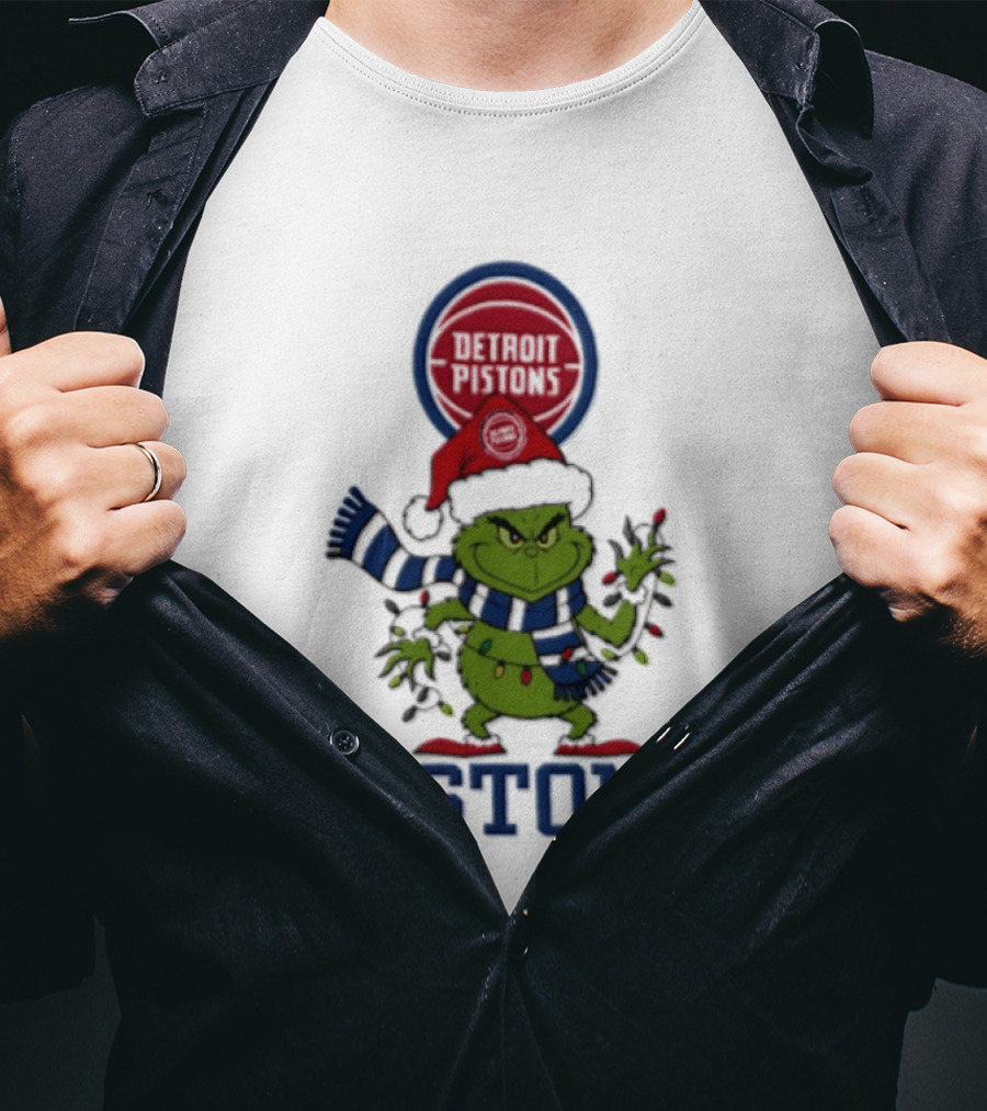 Grinch Detroit Pistons Christmas Basketball 2026 T-Shirt