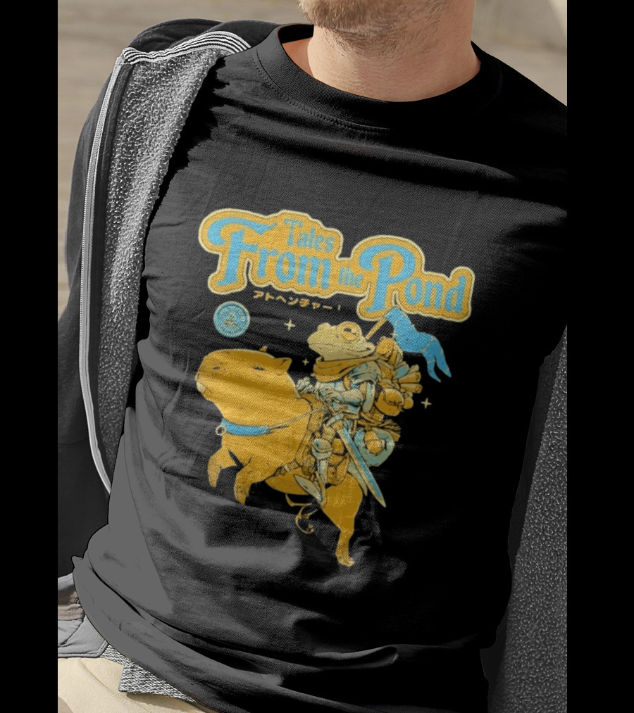 Tales From The Pond Frog Knight On Capybara Adventure T-Shirt