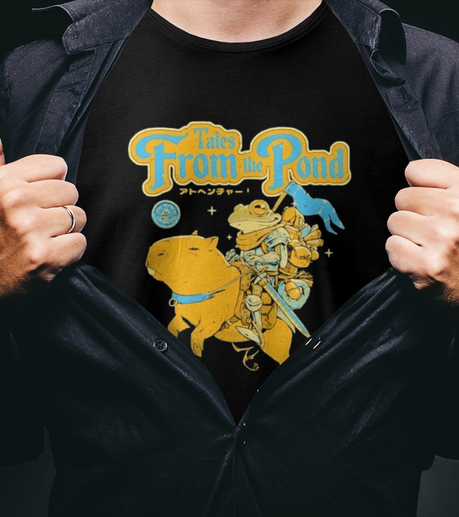 Tales From The Pond Frog Knight On Capybara Adventure T-Shirt