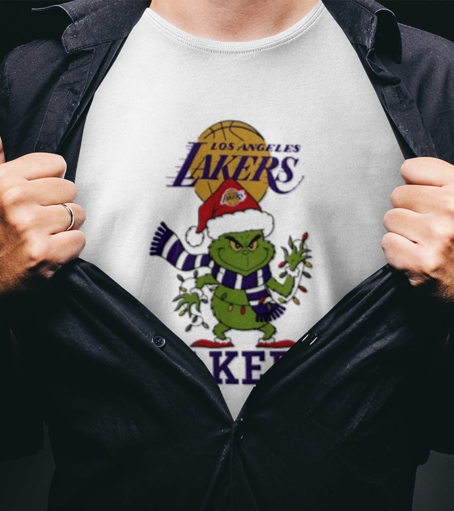 Grinch Los Angeles Lakers Christmas 2026 Holiday Magic T-Shirt