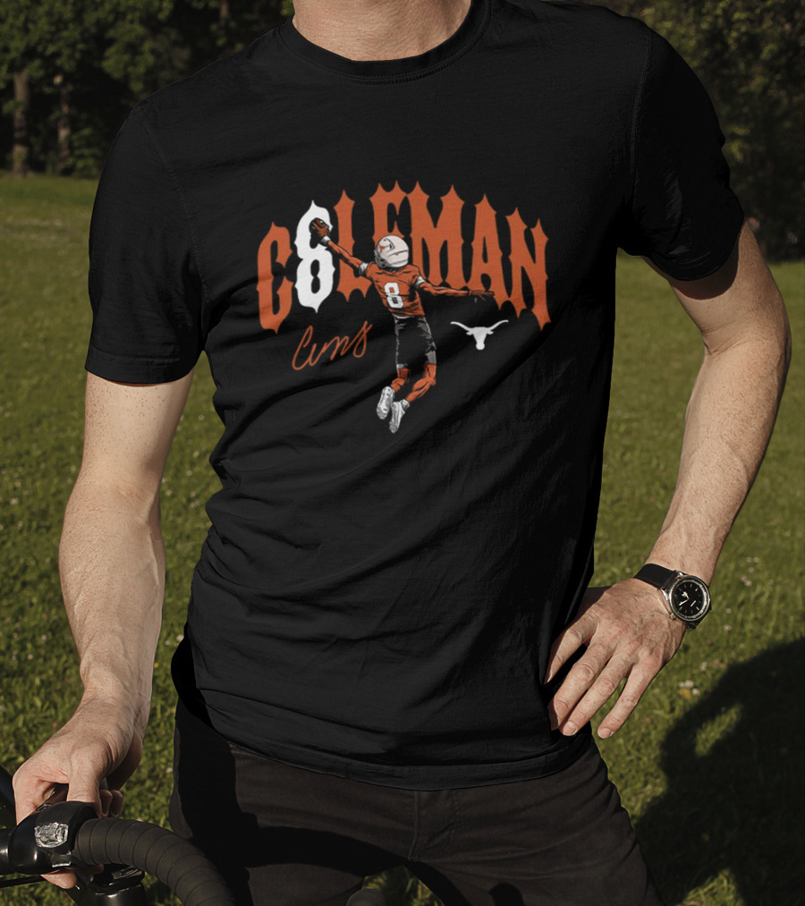Longhorns Cam Coleman 8 Football Catch Longhorn T-Shirt
