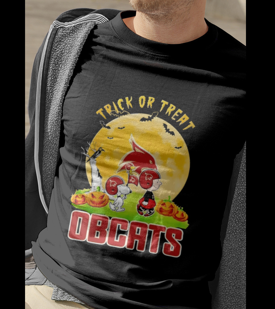 Texas State Bobcats Trick Or Treat Halloween Charlie Brown Snoopy T-Shirt