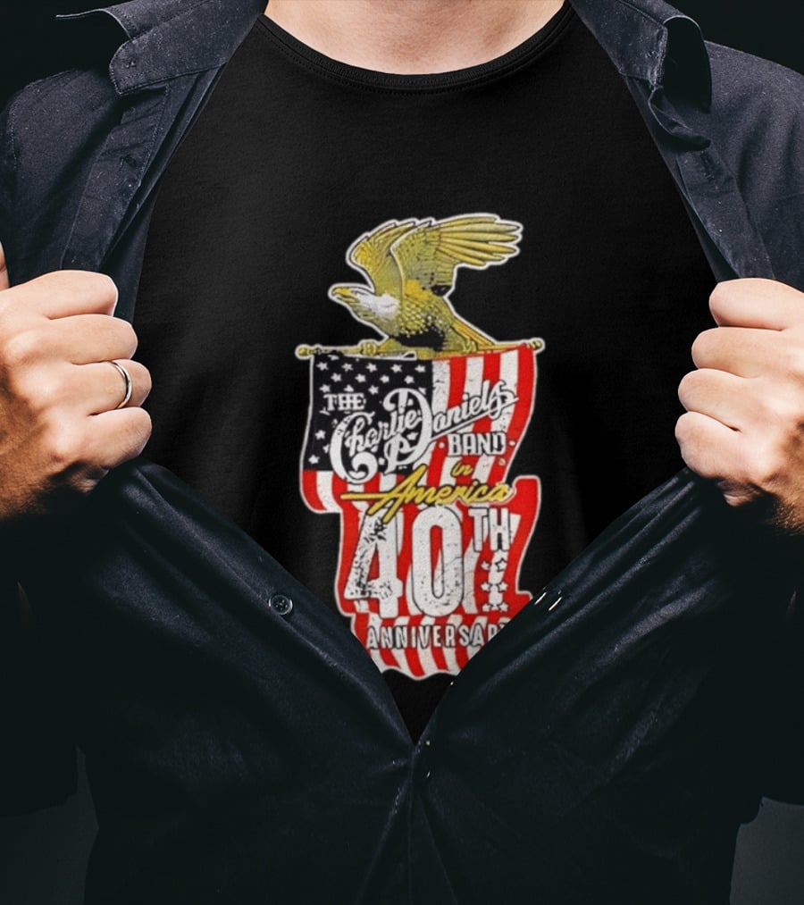 The Charlie Daniels Band In America 40th Anniversary Eagle And Stars Stripes T-Shirt