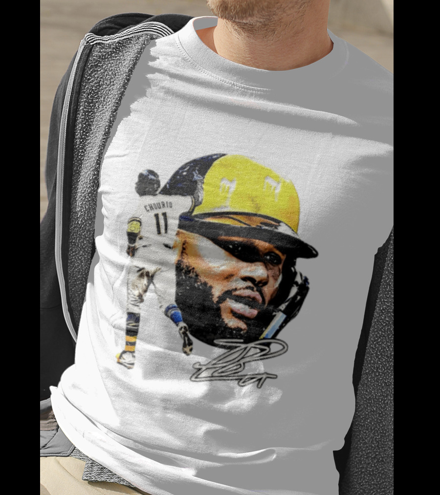 Jackson Chourio #11 Milwaukee Baseball Player Portrait And Signature T-Shirt