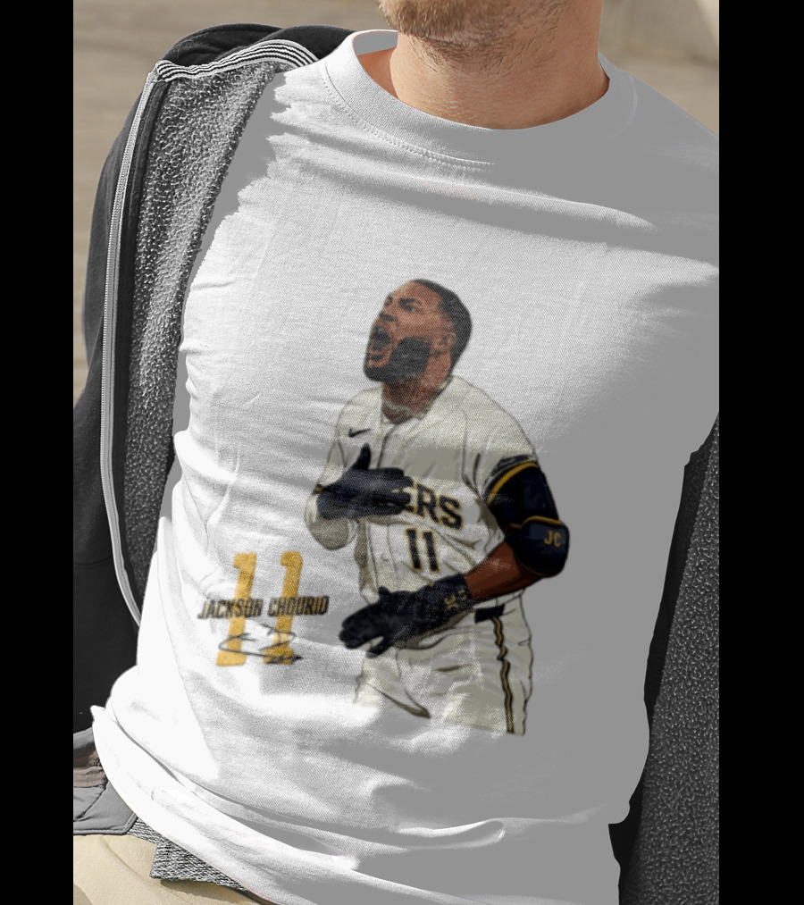 Jackson Chourio 11 Brewers Baseball Player Celebration T-Shirt