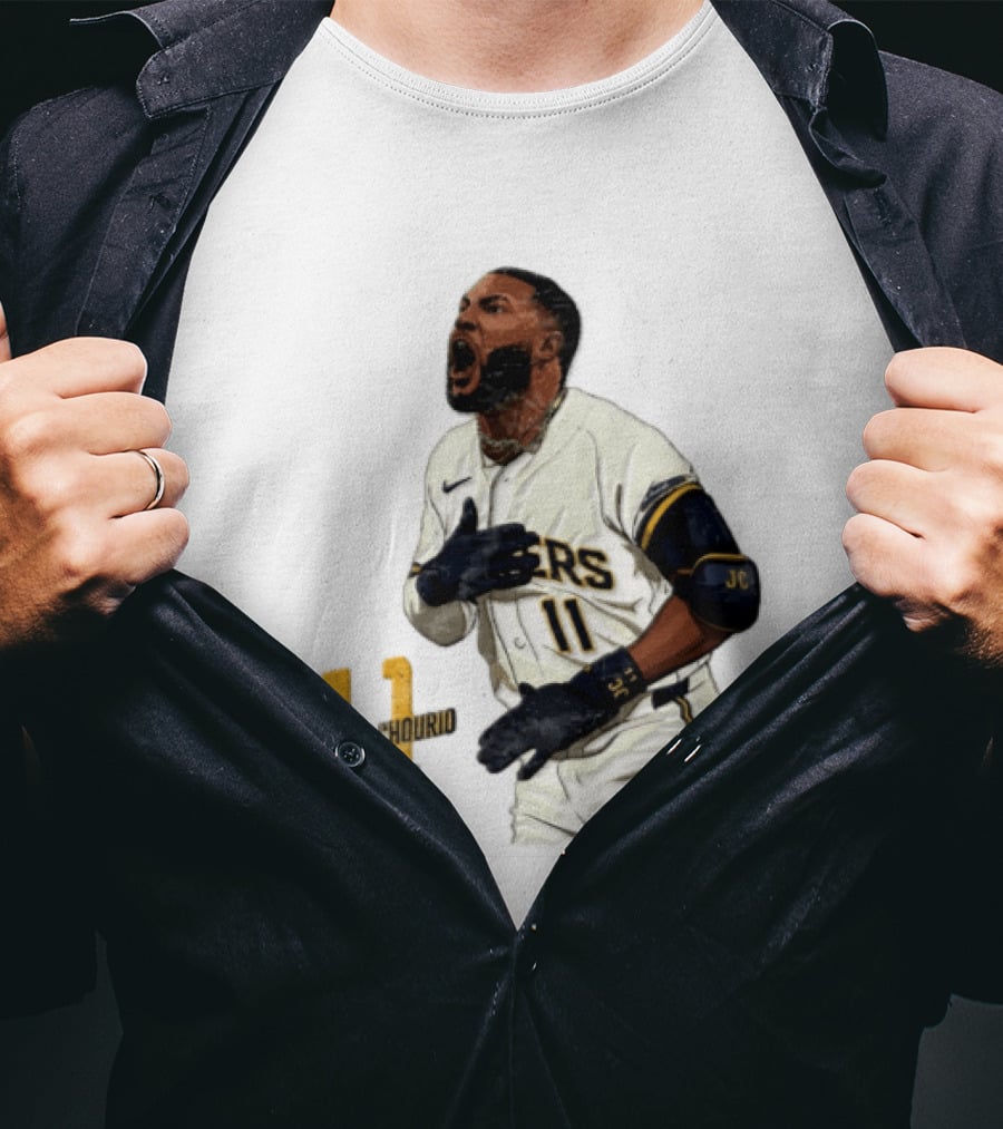 Jackson Chourio 11 Brewers Baseball Player Celebration T-Shirt