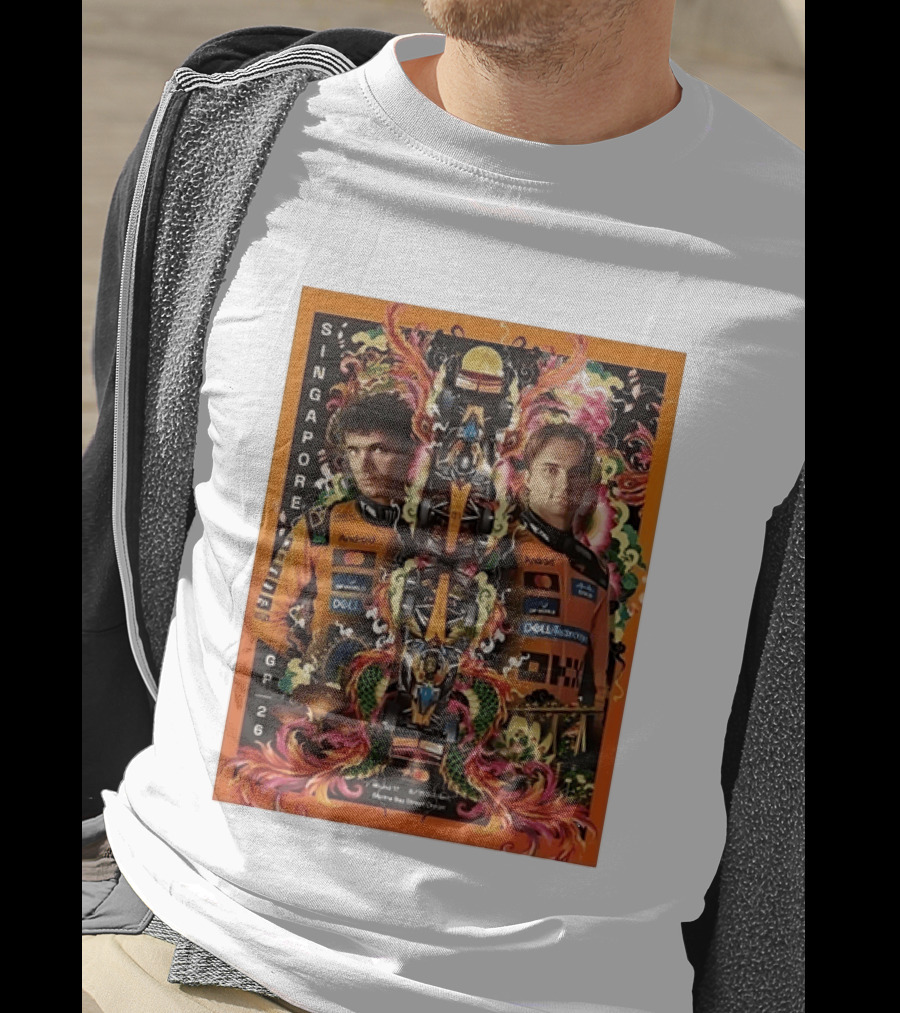 Singapore GP 2026 Oscar Piastri McLaren Racing Art By Ervance Dwiputra T-Shirt
