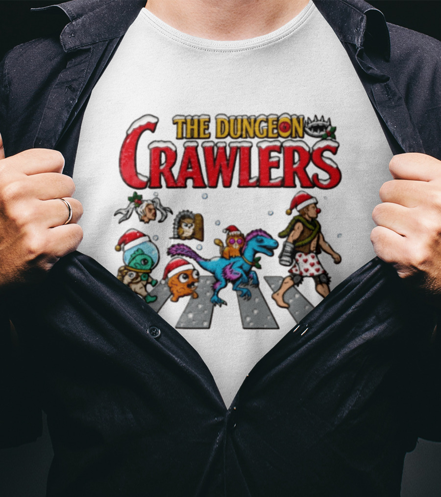 The Dungeon Crawlers Christmas Road Walking Winter Adventure T-Shirt