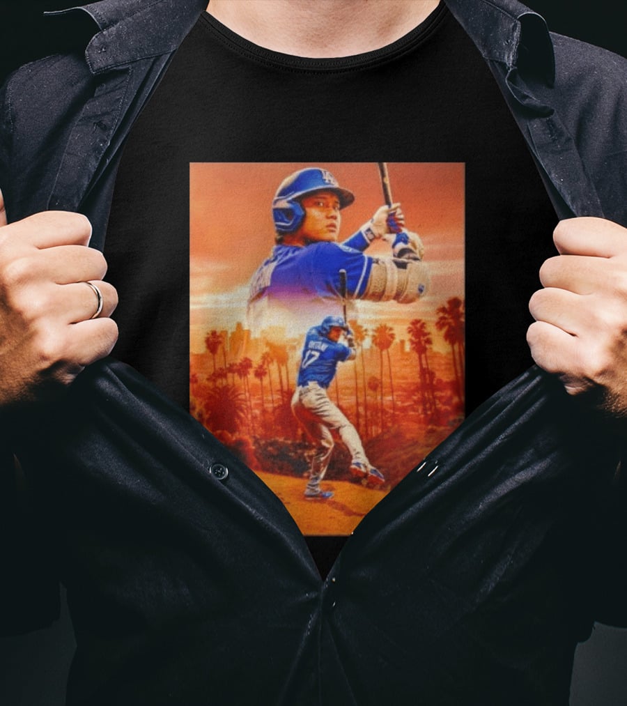 Shohei Ohtani Los Angeles Dodgers It's Sho Time Baseball Legend Urban Sunset T-Shirt