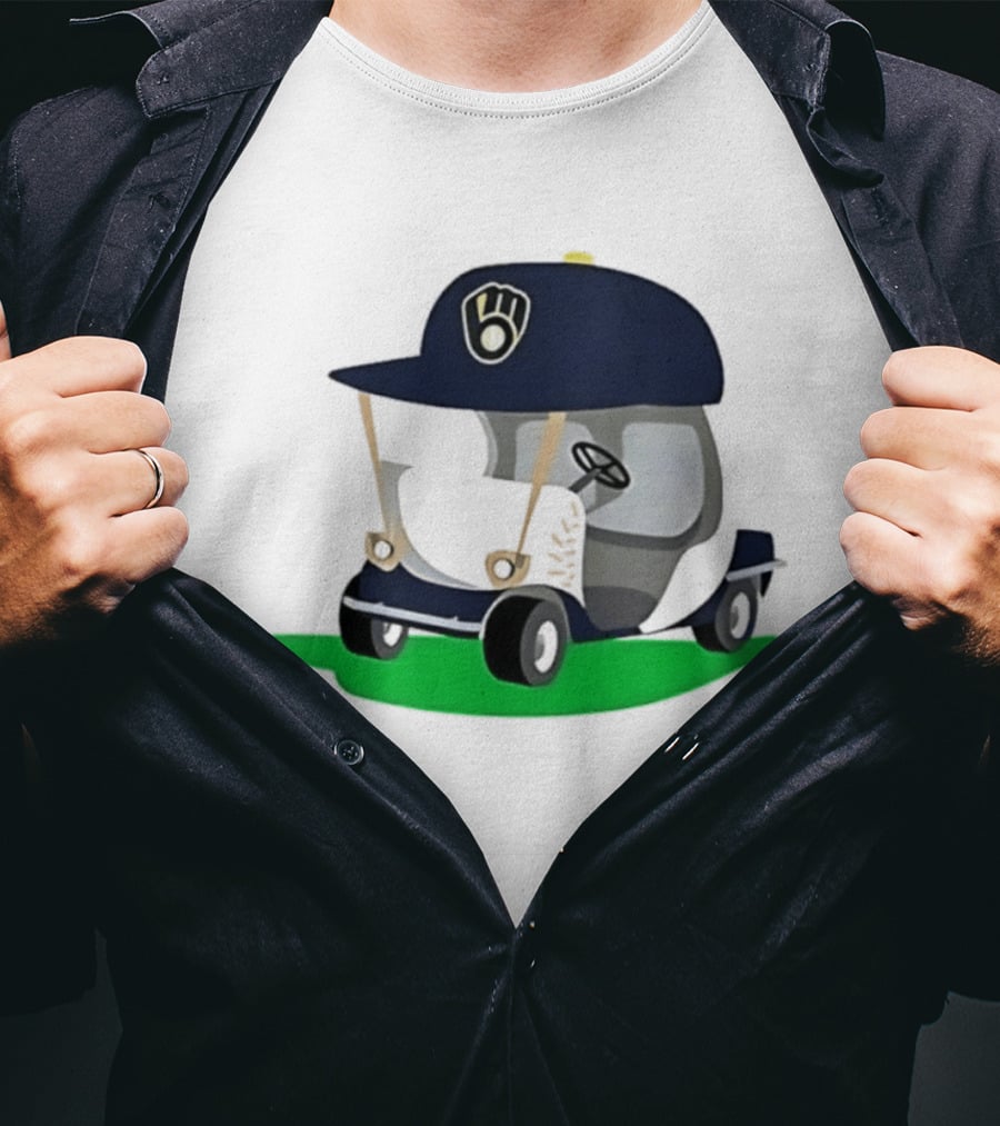 Milwaukee Brewers Golf Cart MLB Baseball Cap Logo Accessory T-Shirt