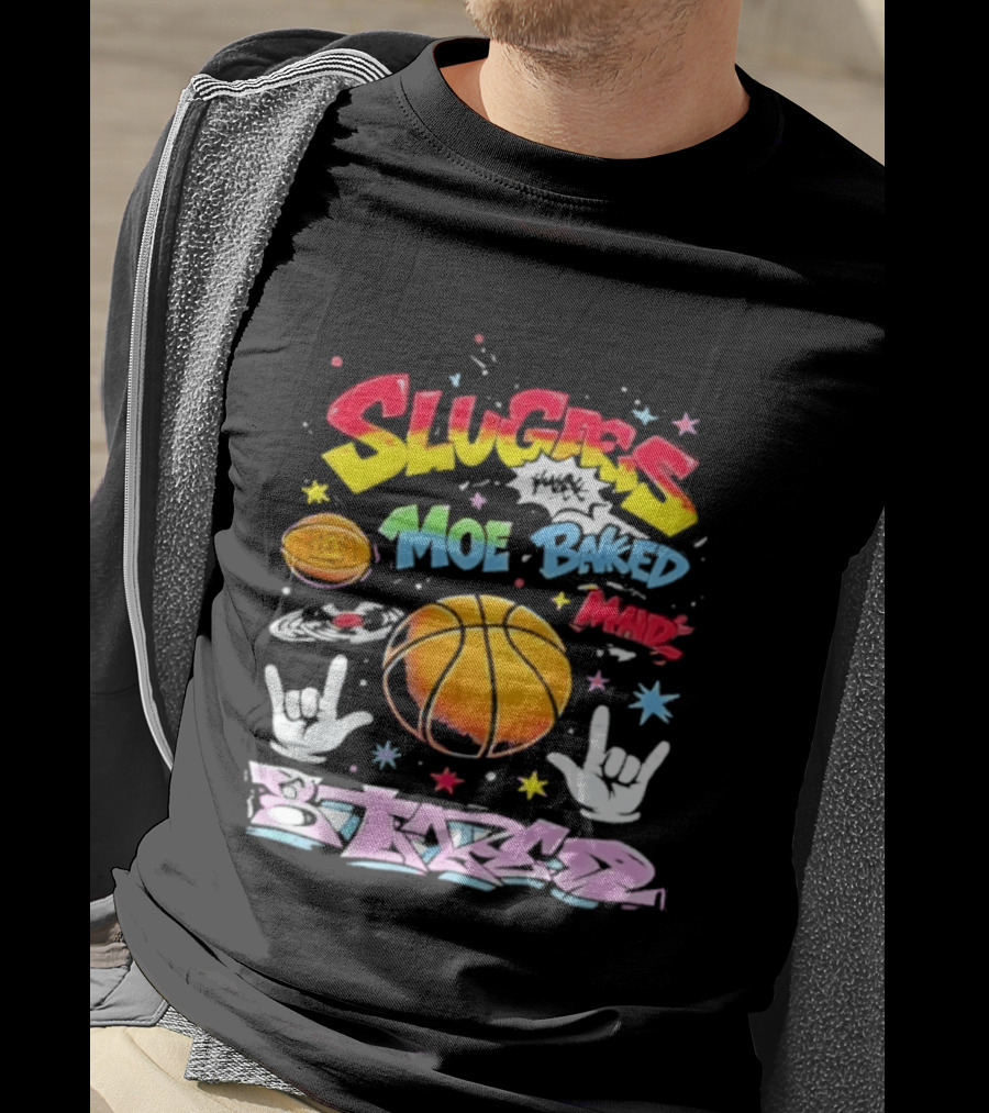SLUGAS Moe Baked Mad Bikers Basketball Streetwear T-Shirt