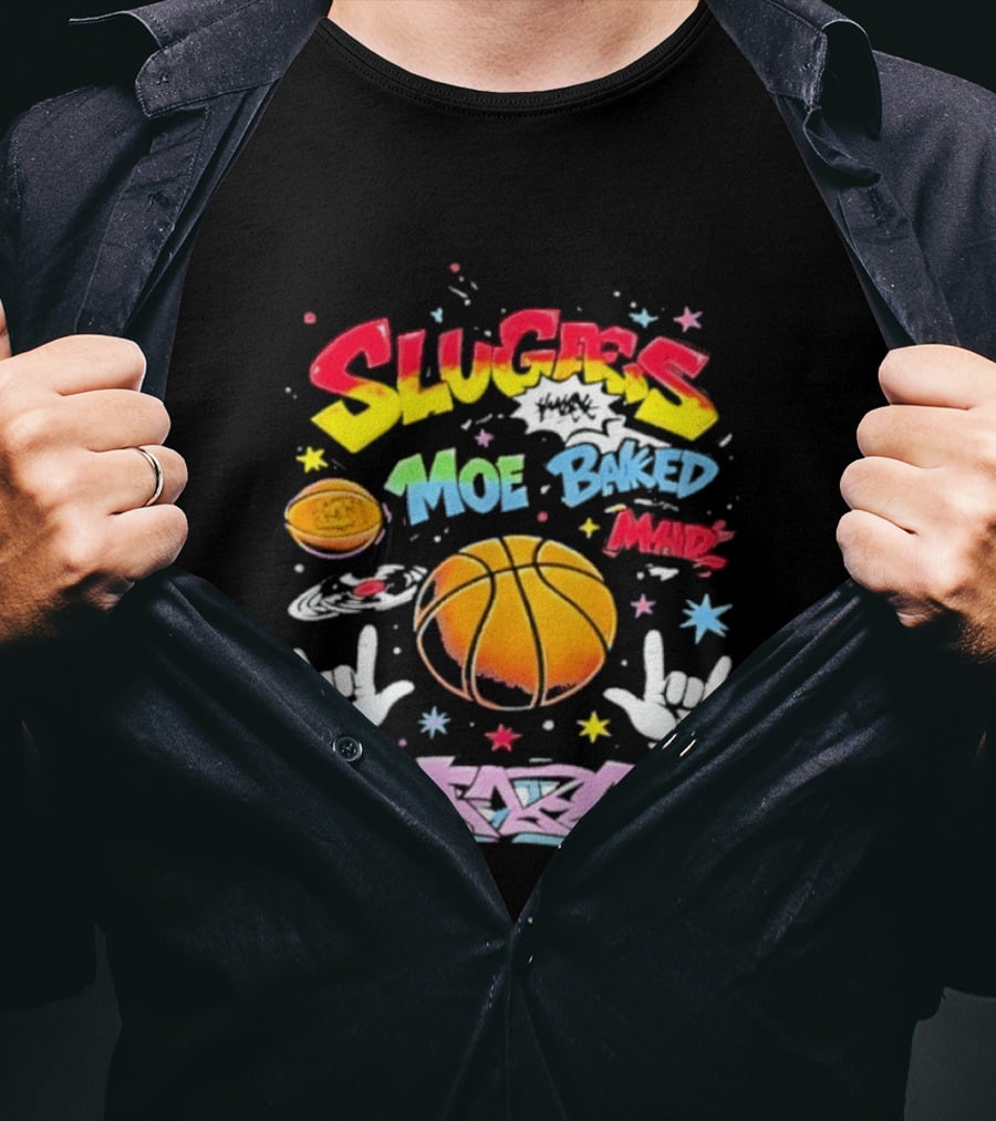 SLUGAS Moe Baked Mad Bikers Basketball Streetwear T-Shirt