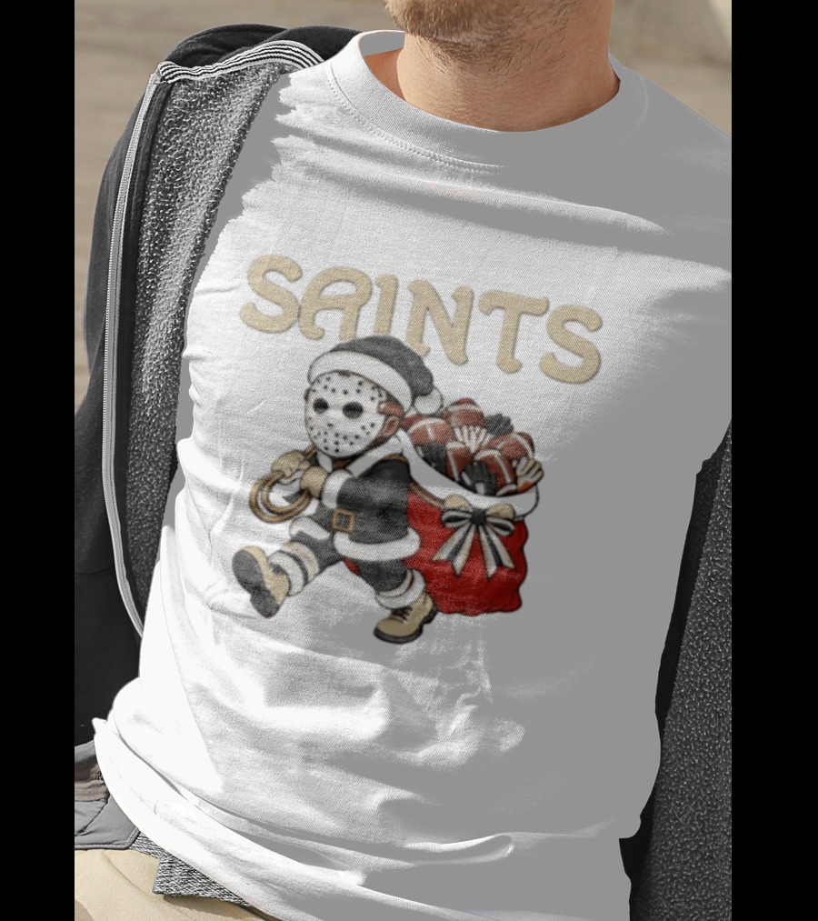 SAINTS New Orleans Football Christmas Horror Santa T-Shirt