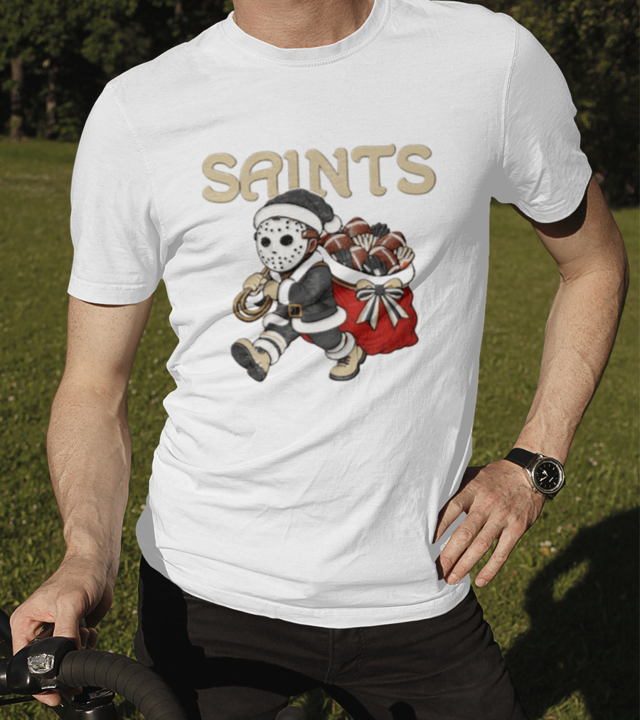 SAINTS New Orleans Football Christmas Horror Santa T-Shirt