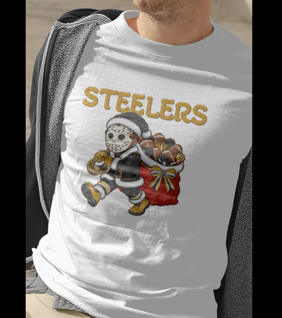 Pittsburgh Steelers Christmas Santa Jason Football T-Shirt