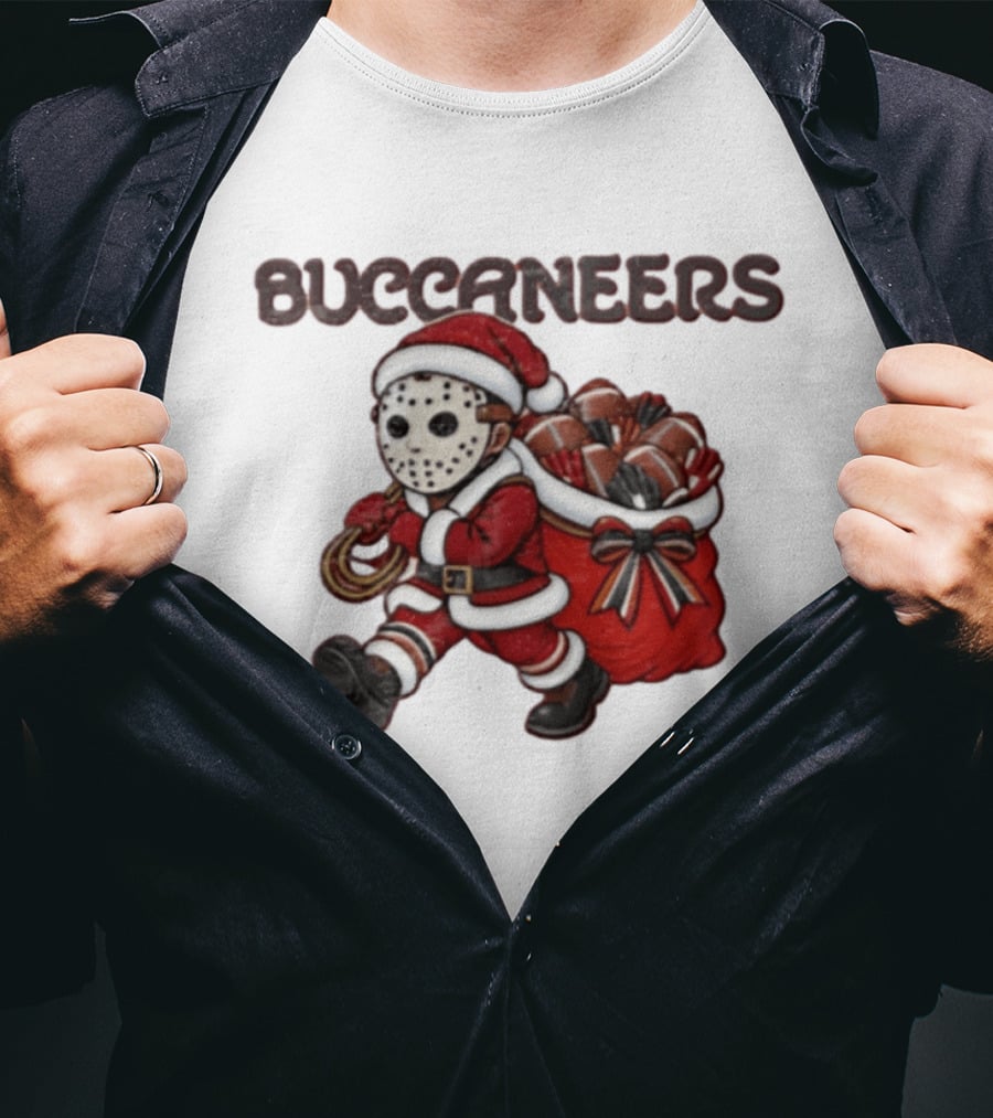 Buccaneers Football Christmas Masked Santa T-Shirt