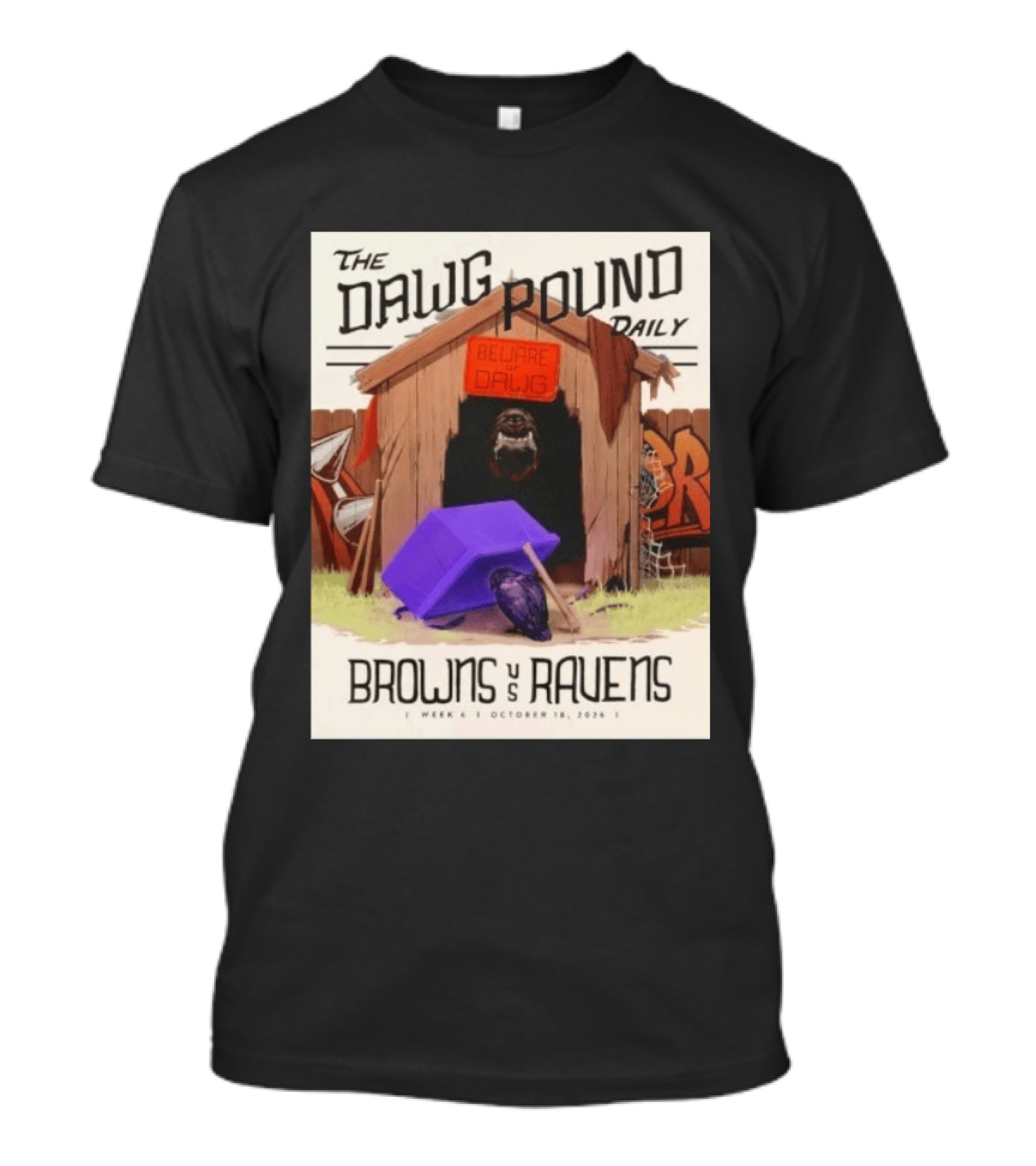 The Dawg Pound Daily Browns Vs Ravens October 18 2026 Week 6 Football Matchup T-Shirt