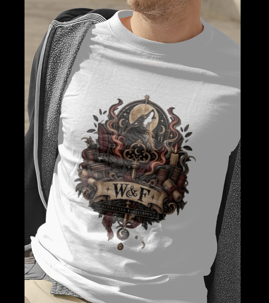W&F Restricted Collection Wolf And Key Mystical T-Shirt