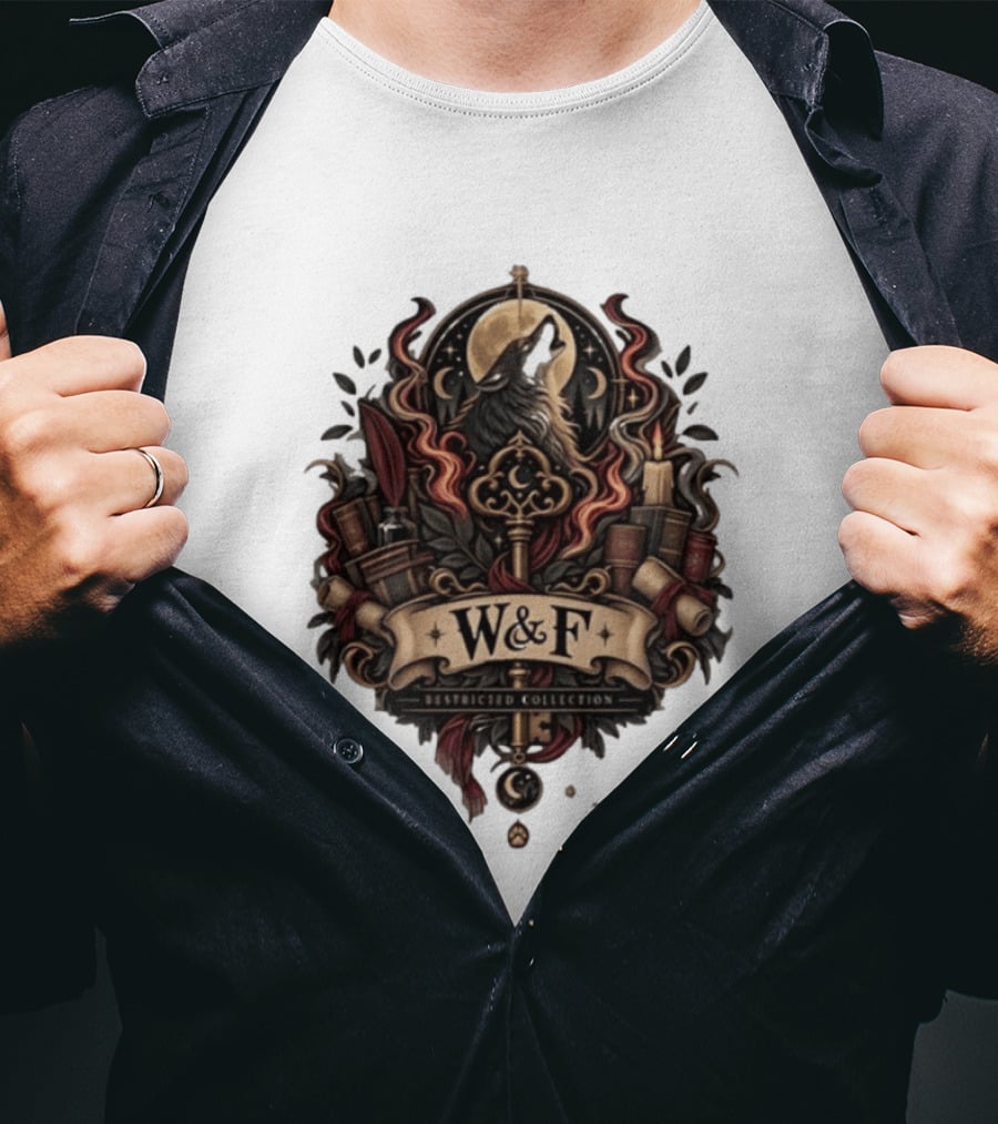 W&F Restricted Collection Wolf And Key Mystical T-Shirt