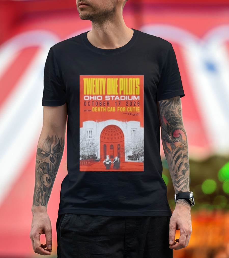 Twenty One Pilots Ohio Stadium October 17 2026 Concert With Death Cab For Cutie And Emigrace T-Shirt