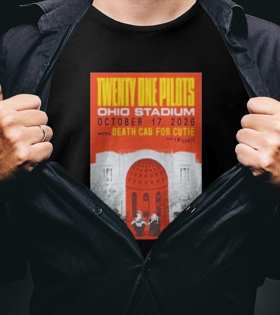 Twenty One Pilots Ohio Stadium October 17 2026 Concert With Death Cab For Cutie And Emigrace T-Shirt