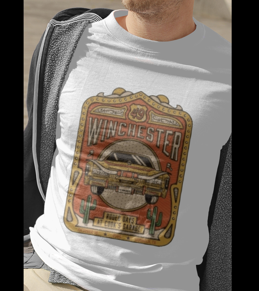 49 Winchester Rodeo Days At Cook's Garage Lubbock TX October 16 2026 Classic Car And Cactus T-Shirt
