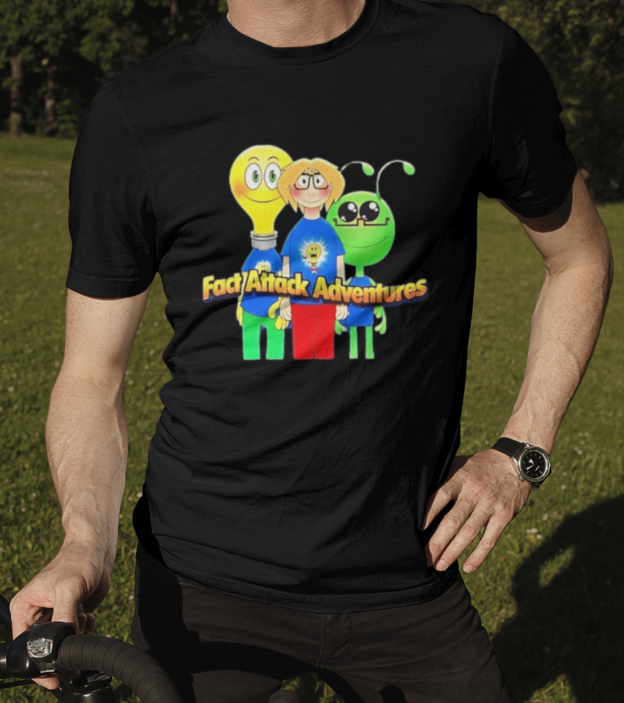 Fact Attack Adventures Cartoon Characters T-Shirt