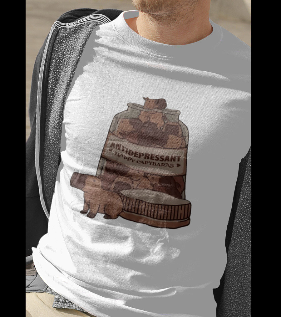 Antidepressant Happy Capybaras Jar Capybara T-Shirt