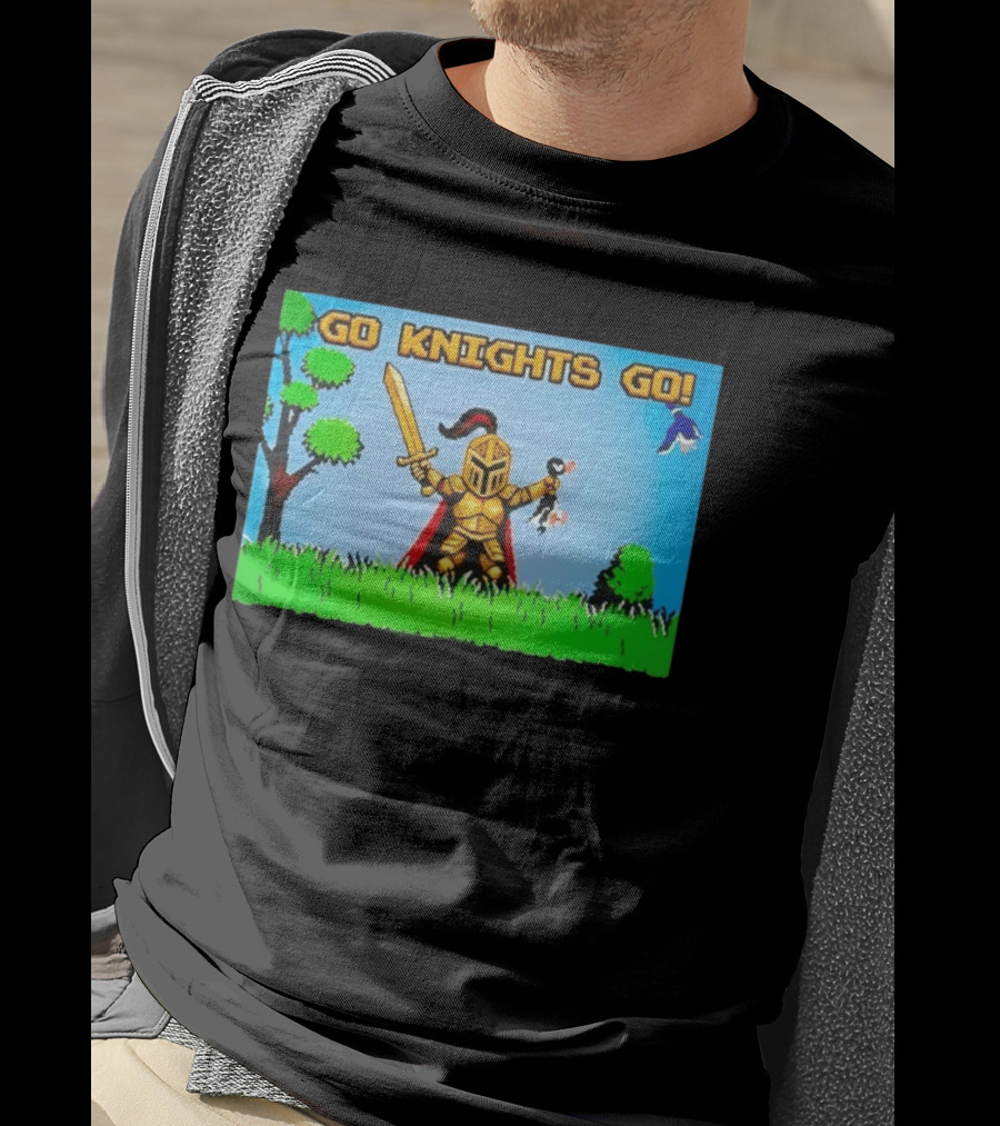 Go Knights Go Pixel Knight 8 Bit Gaming T-Shirt