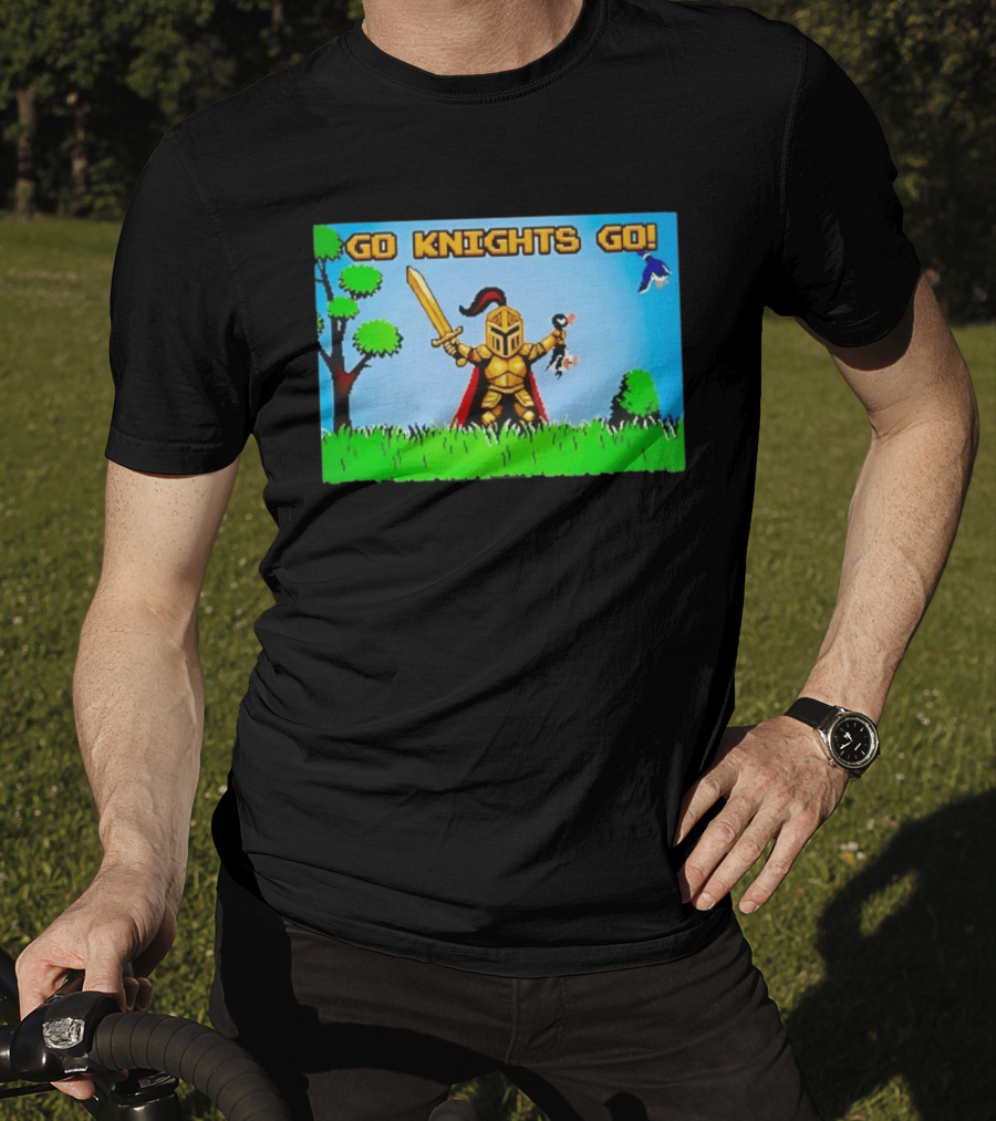 Go Knights Go Pixel Knight 8 Bit Gaming T-Shirt