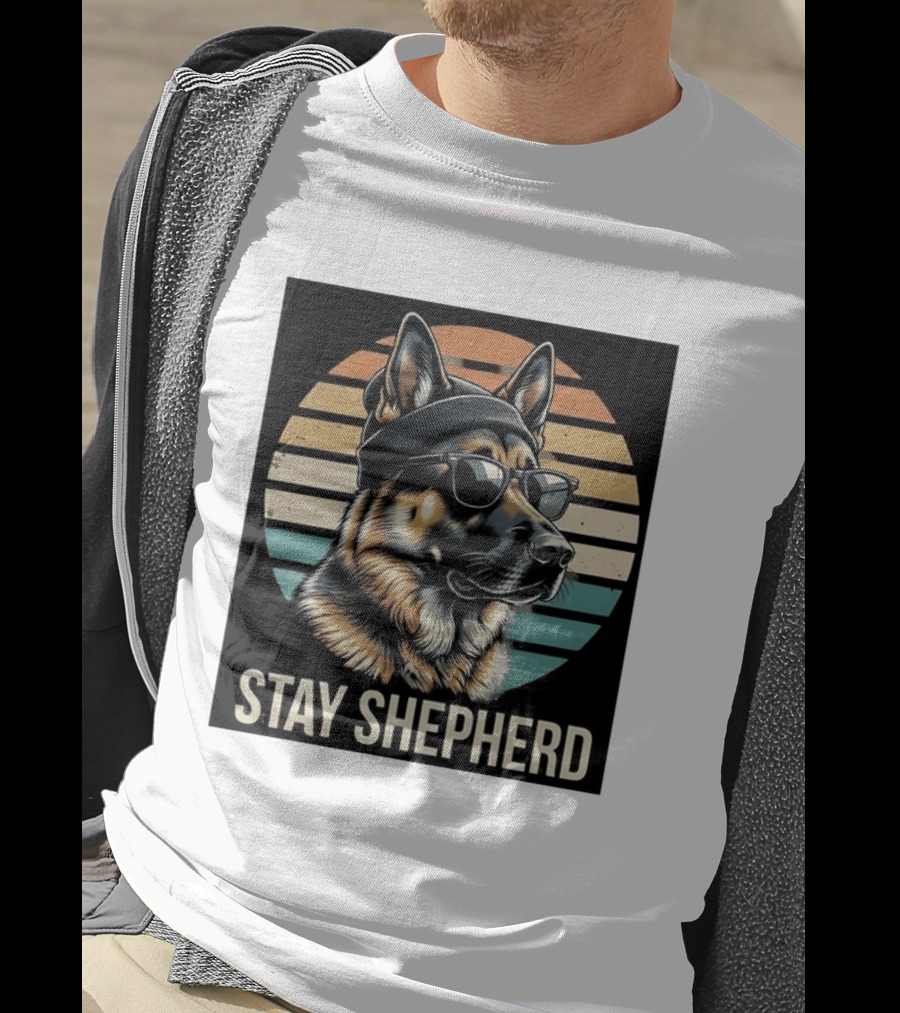 German Shepherd Dog Sunset Stay Shepherd T-Shirt