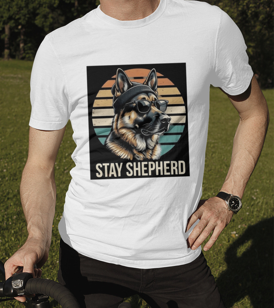 German Shepherd Dog Sunset Stay Shepherd T-Shirt