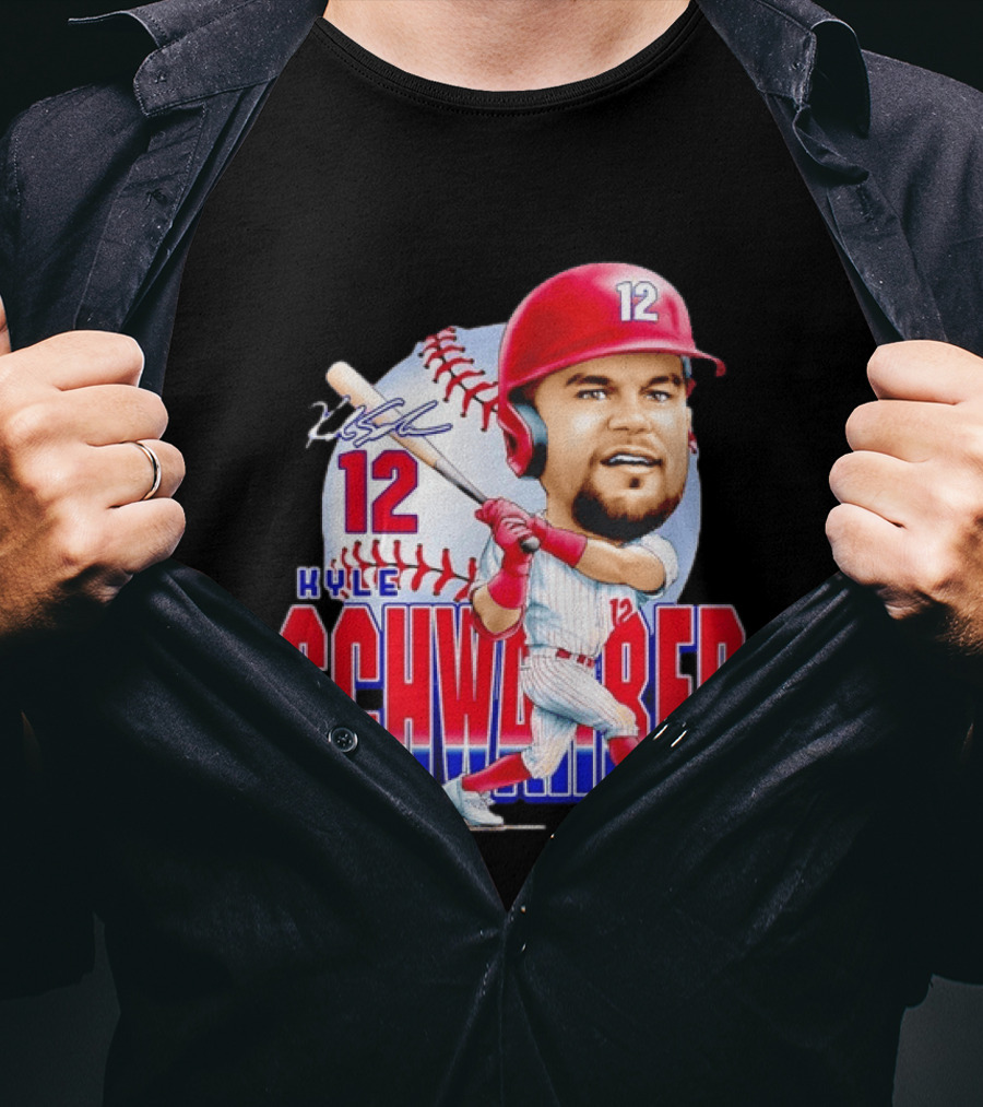 Kyle Schwarber 12 Philadelphia Phillies Caricature T-Shirt