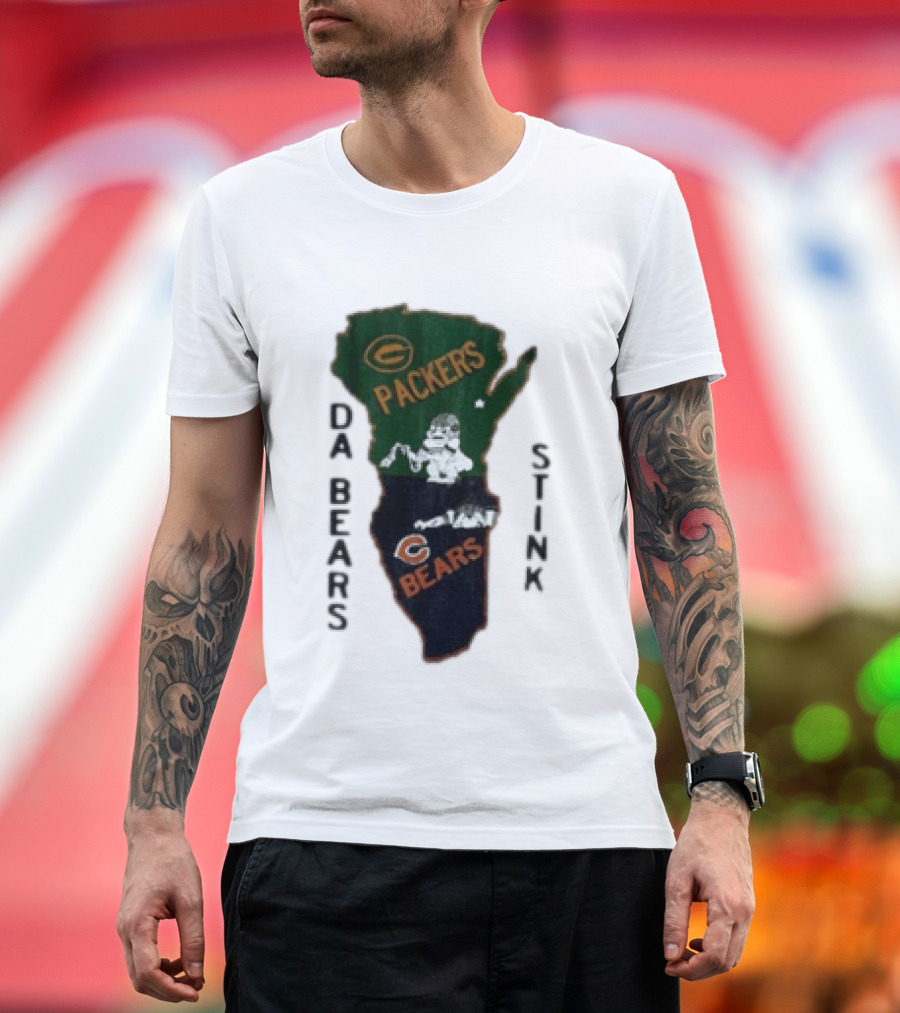 Green Bay Packers And Chicago Bears Da Bears Stink Rivalry T-Shirt