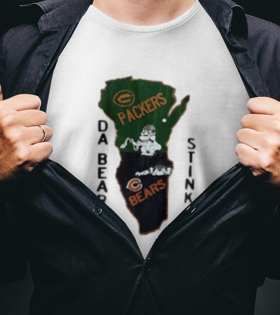 Green Bay Packers And Chicago Bears Da Bears Stink Rivalry T-Shirt