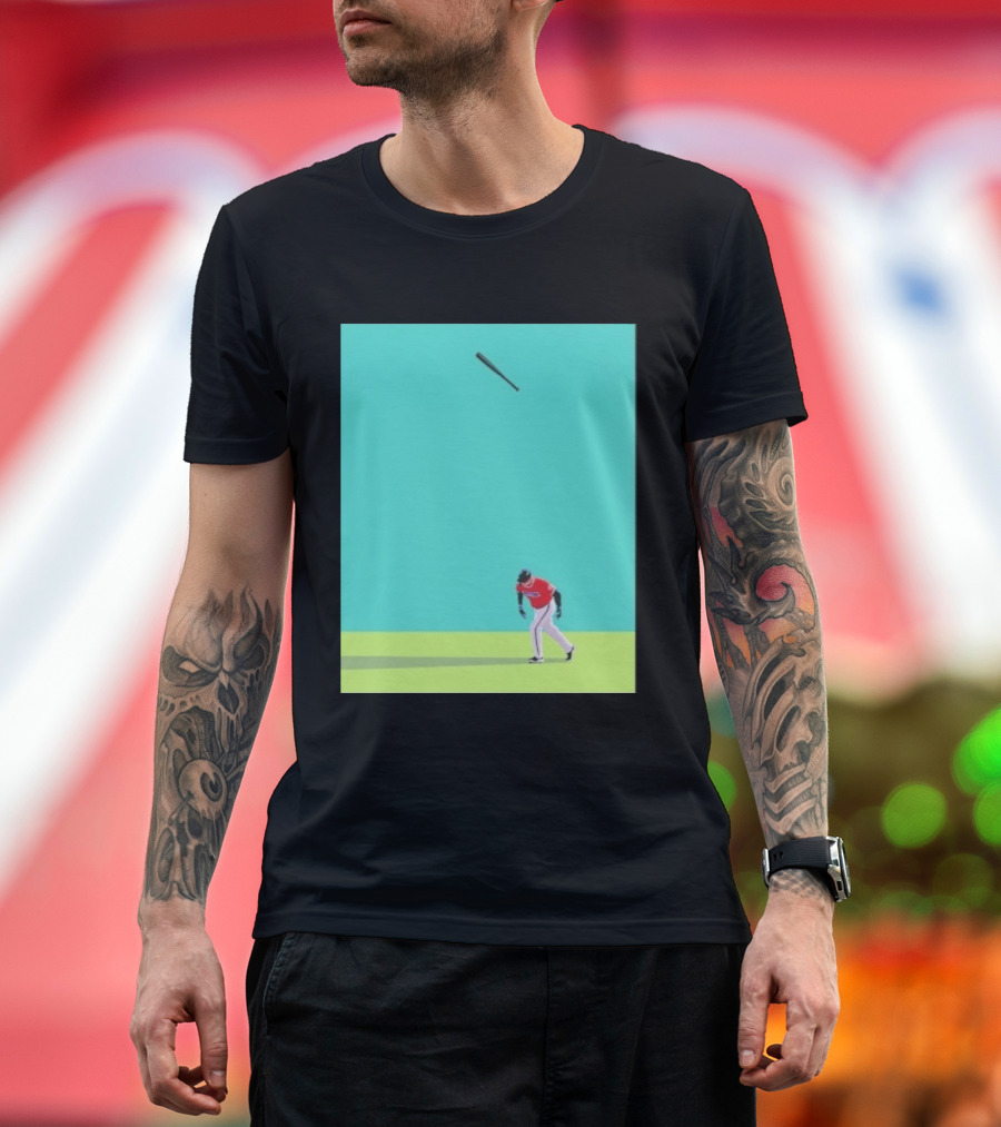Minimalist Baseball Player Bat Flip Batter T-Shirt