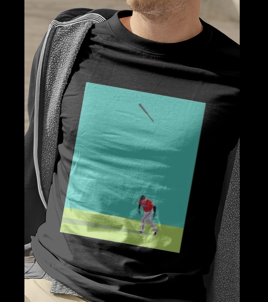 Minimalist Baseball Player Bat Flip Batter T-Shirt