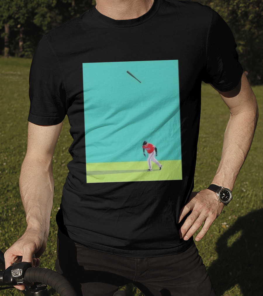 Minimalist Baseball Player Bat Flip Batter T-Shirt