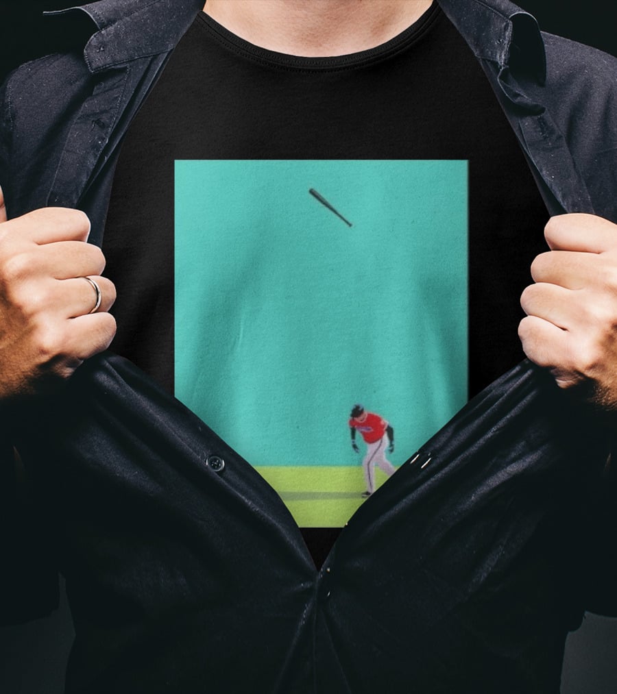 Minimalist Baseball Player Bat Flip Batter T-Shirt