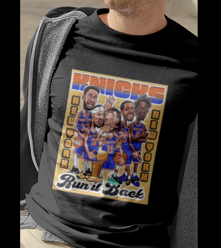 New York Knicks NBA Run It Back Players New York Caricature T-Shirt