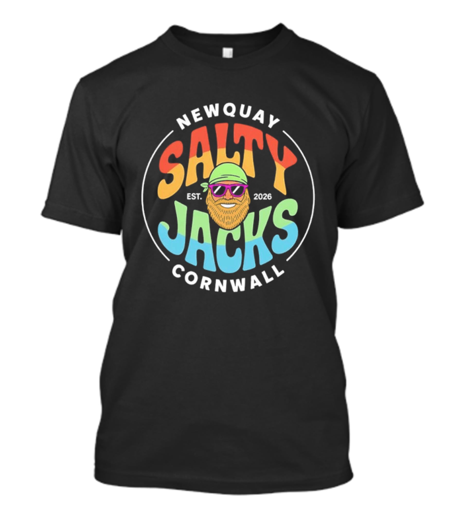 Newquay Salty Jacks Est 2026 Cornwall Coastal T-Shirt