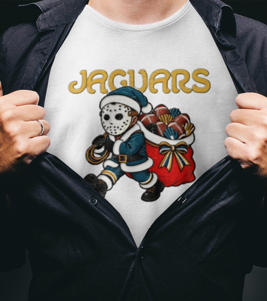 Jacksonville Football Christmas Horror Santa T-Shirt