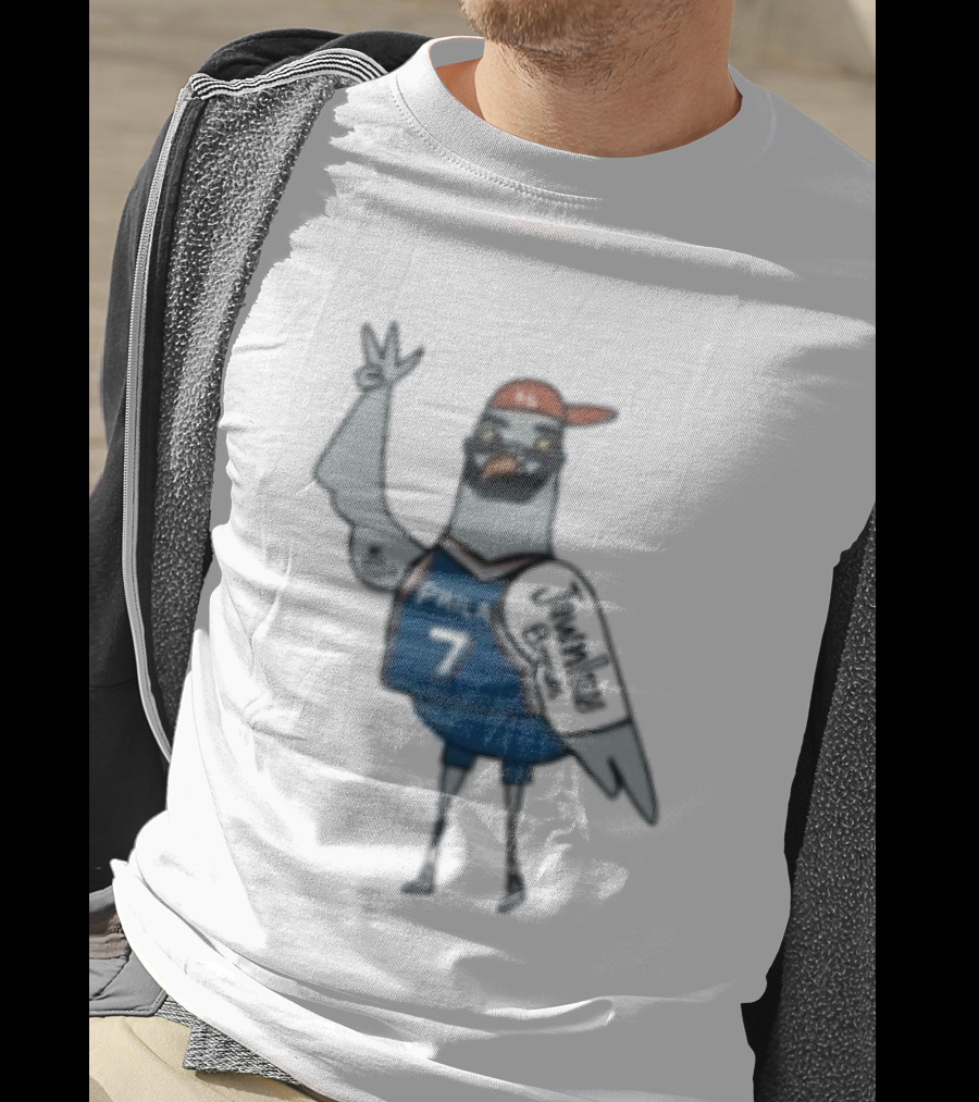 Jawn Brown Philadelphia 76ers No 7 Pigeon T-Shirt