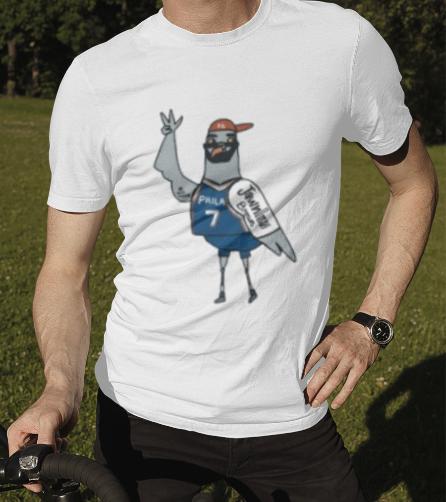 Jawn Brown Philadelphia 76ers No 7 Pigeon T-Shirt