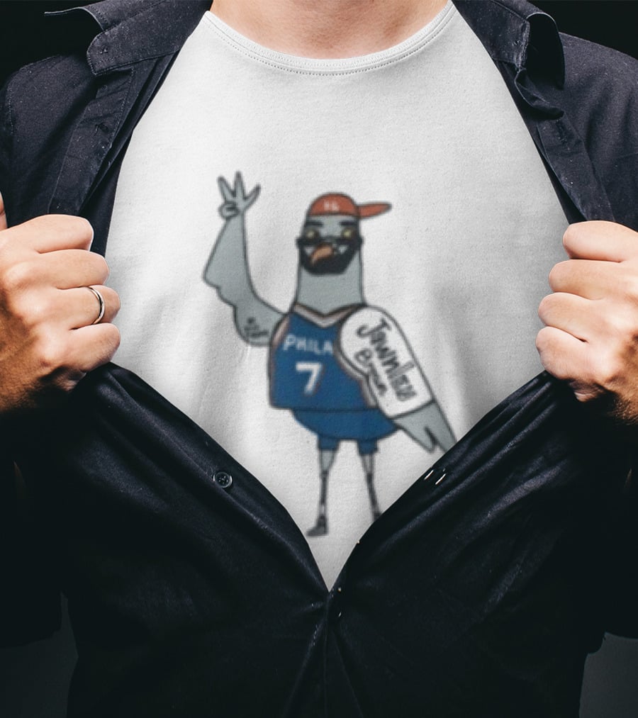Jawn Brown Philadelphia 76ers No 7 Pigeon T-Shirt