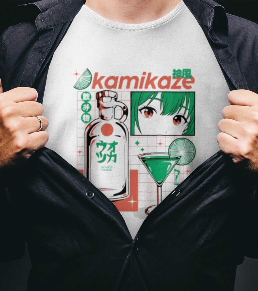 Kamikaze Japanese Original Cocktail Anime T-Shirt
