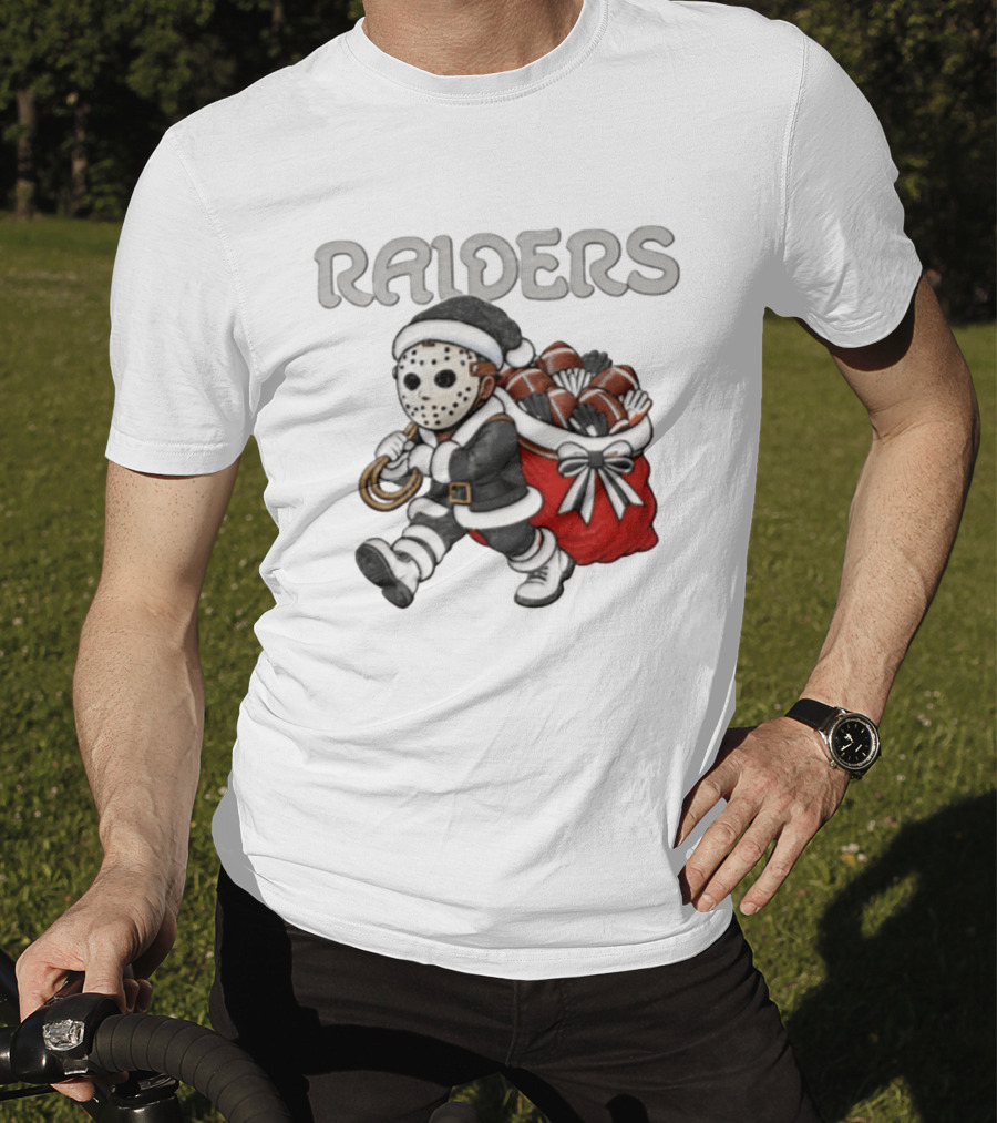 Las Vegas Silver Black Christmas Football Horror T-Shirt
