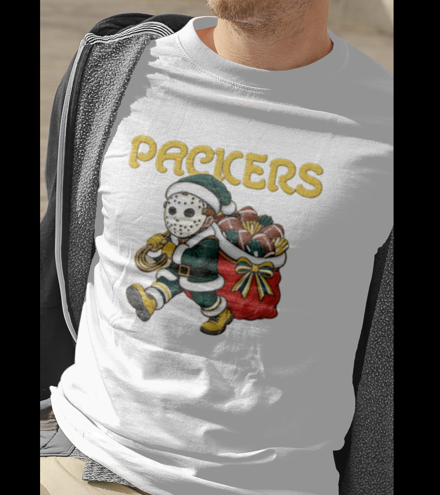 Wisconsin Green Gold Football Christmas Horror T-Shirt